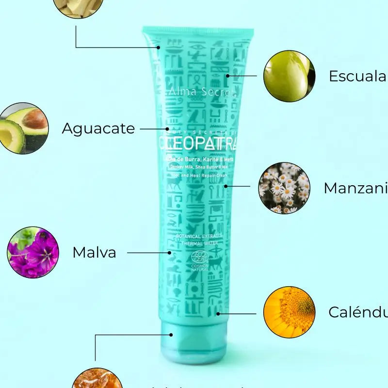 Alma Secret Cleopatra-Heel Moisturiser avec du lait d'ânesse, de l'avocat et de la menthe