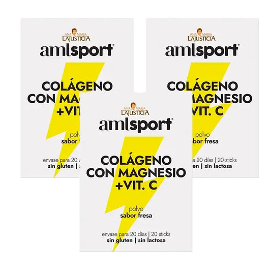 Amlsport Collagen With Magnesium + Vitamin C Strawberry Flavour, 3X20 Sticks