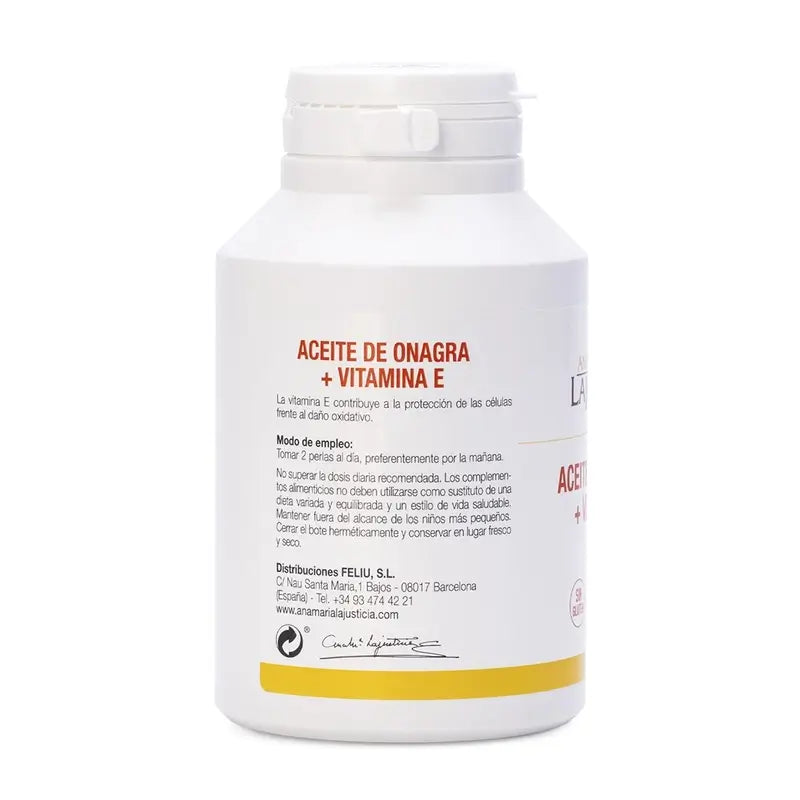 Ana Maria Lajusticia Huile d'Onagre + Vitamine E, 275 softgels