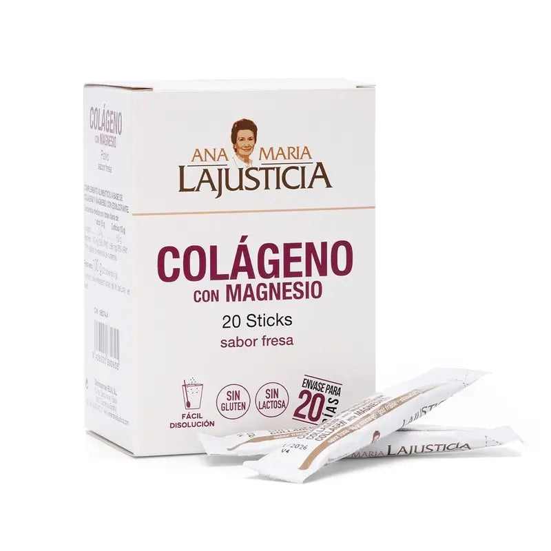 Ana Maria Lajusticia Collagen with Magnesium strawberry flavour, 20 sticks