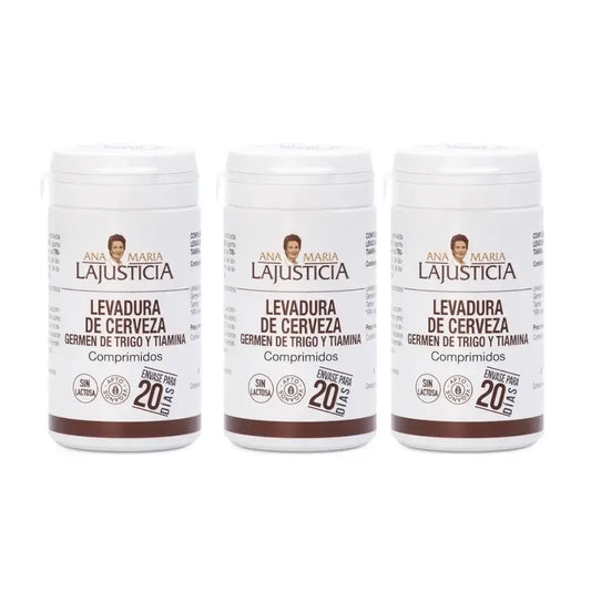 Ana Maria Lajusticia Levure de bière + Germe de blé + Thiamine (B1), 3x80 comprimés
