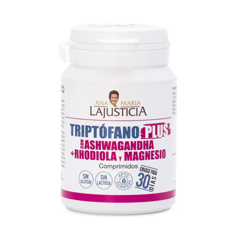 Ana Maria Lajusticia Tryptophan Plus avec Ashwagandha + Rhodiola et Magnésium, 60 comprimés