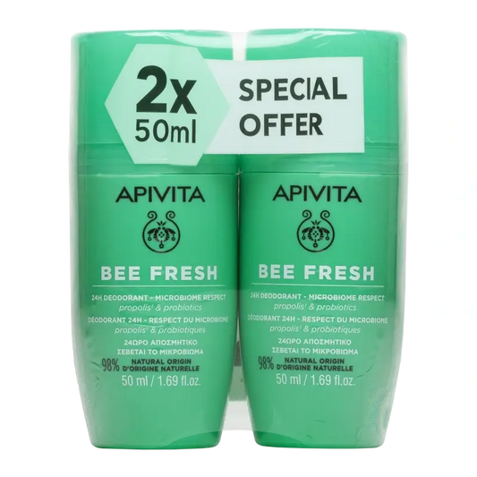 Apivita Bee Fresh Déodorant 24H, 2X50Ml
