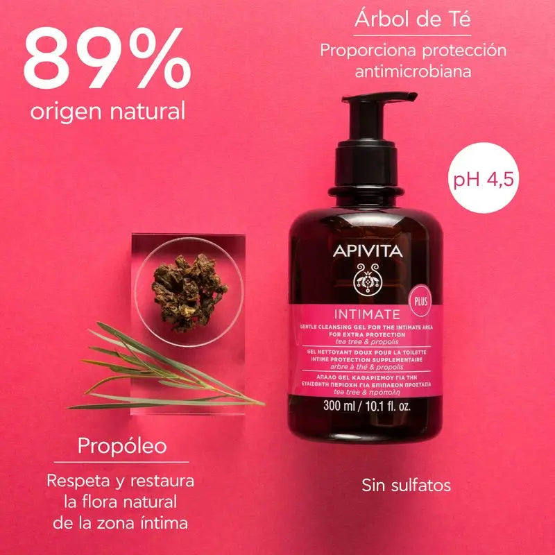 Apivita Intimate Lady Gel nettoyant doux à l'aloès et à la propolis, 300 ml
