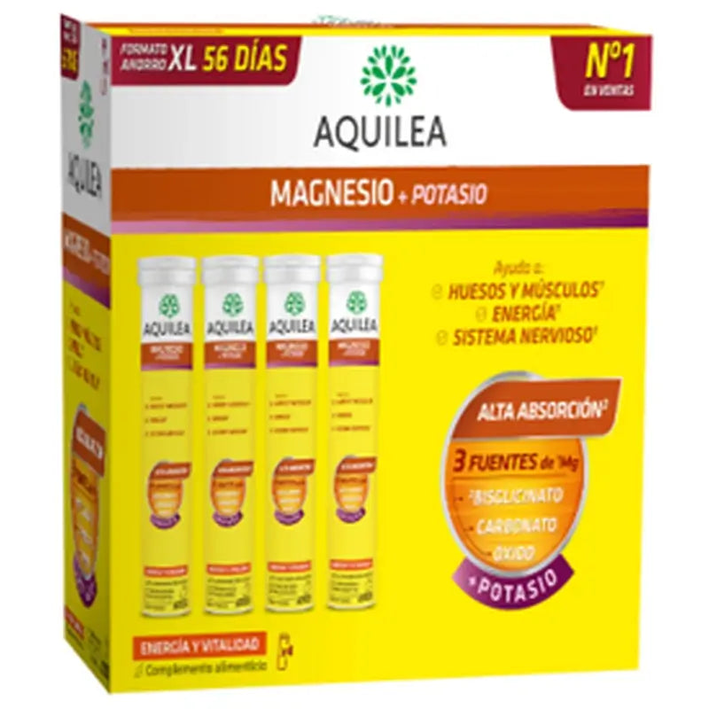 Aquilea Energy & Vitality Magnésium+Potassium Effervescent , 56 comprimés