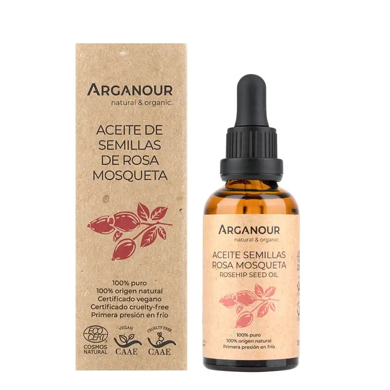 Arganour Huile Végétale Huile de Graines de Rose Musquée, 50 Ml