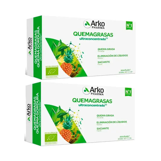 Arkopharma Arkofluido Brûleur de Graisse Ultraconcentré, 2X20 Ampoules