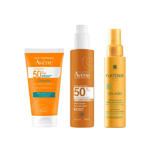Avène Cleanance Spf 50+ 50 Ml + Invisible Spray Spf 50 200 Ml + Sunscreen Fluid Kpf 50⁺ 100 Ml