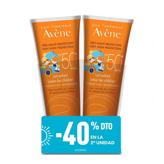 Avène Eau Thermale Lait Enfant Spf 50+ Pack 2 X 250Ml