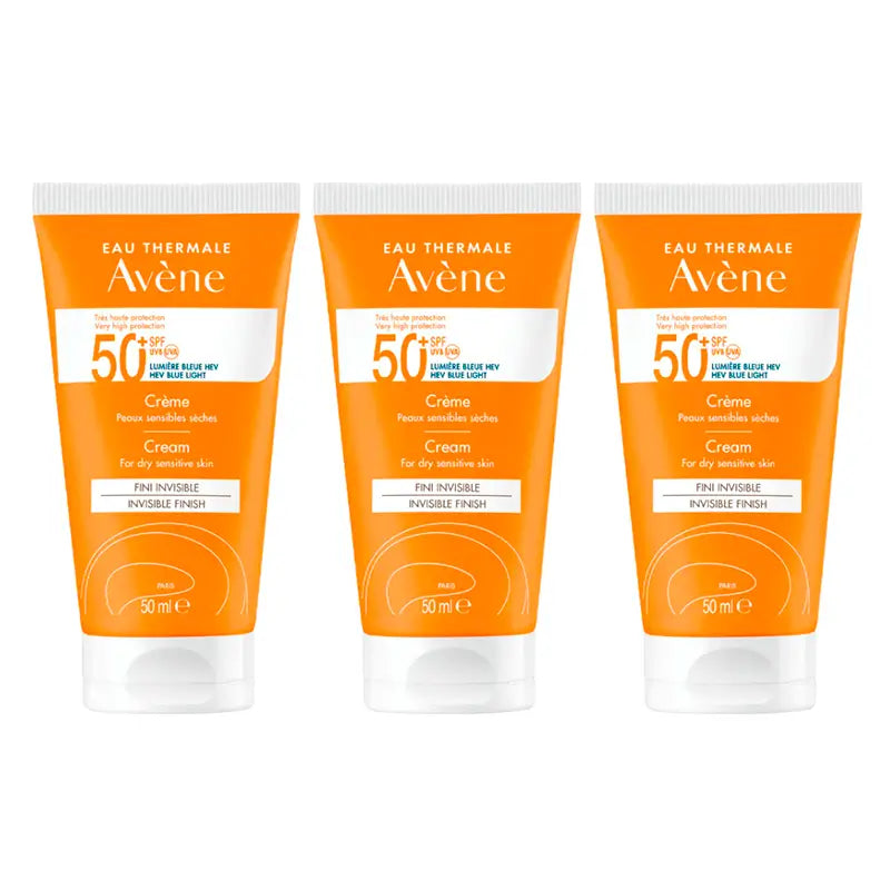 Avène Crème solaire Spf 50+, 3 x 50 ml