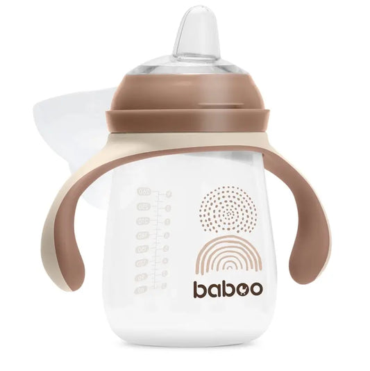 Tasse d'apprentissage Baboo Au Naturale en silicone avec embout buccal 6+ mois, 260 ml