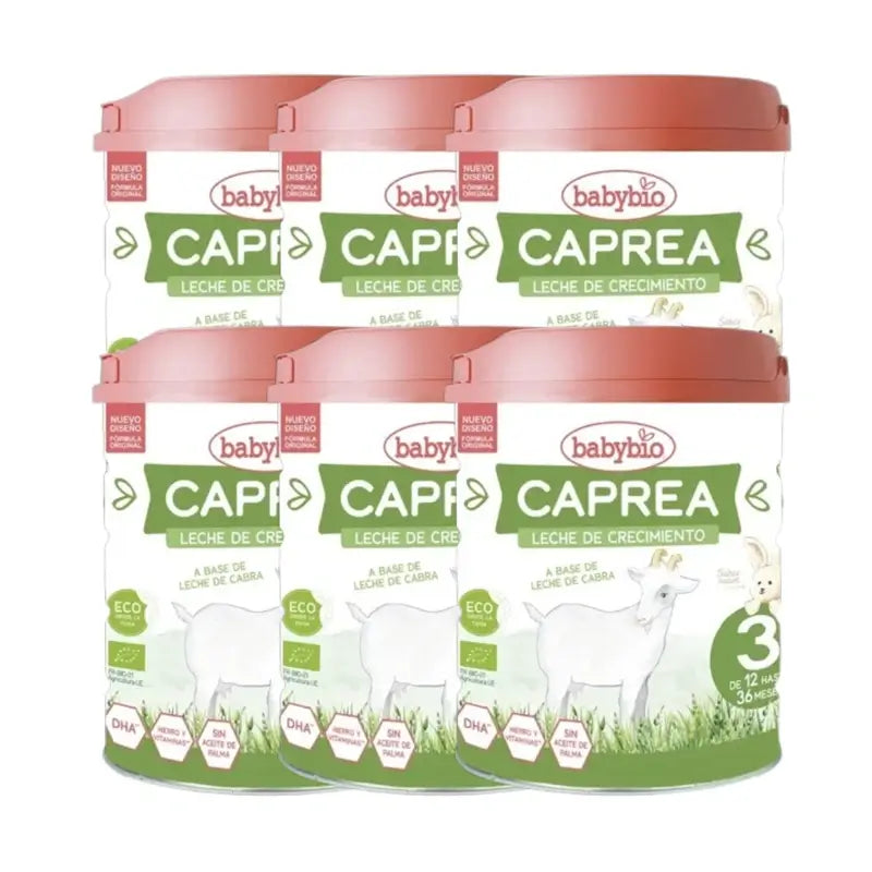 Babybio Caprea 3 Lait de chèvre 12-36 mois, paquet de 6 x 800g