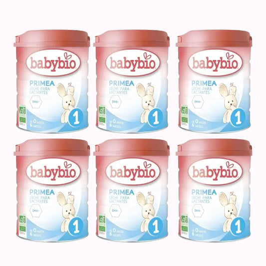 Babybio Primea 1 Lait de vache pour nourrissons 0-6 mois, paquet de 6 x 800 grammes