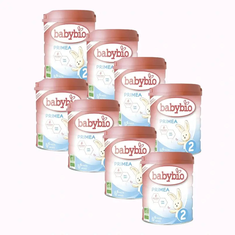 Babybio Primea 2 lait de vache de continuation 6-12 mois, paquet de 8 x 800g