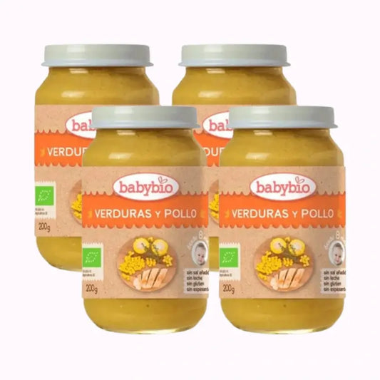 Babybio Menu Tradition Poulet, paquet de 4 x 200 g