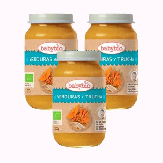 Babybio Traditional Trout Menu, paquet de 3 x 200 grammes