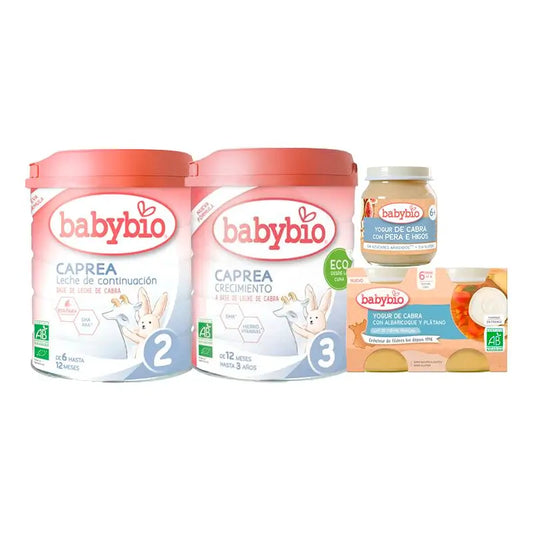 Babybio Pack Caprea Milk 2 et 3 + yaourts de chèvre