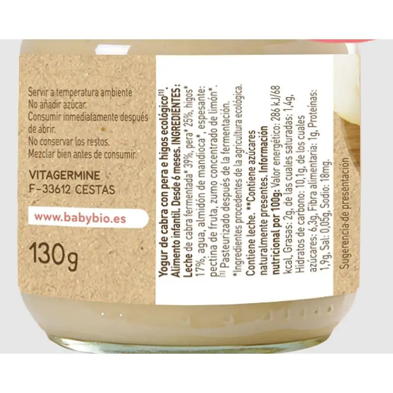 Yaourt de chèvre Babybio au babeurre et aux figues, 130g