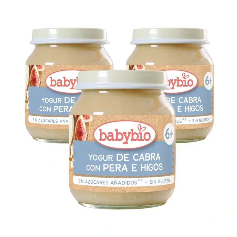 Babybio Yoghourt de chèvre au babeurre et aux figues, paquet de 3 x 130 g