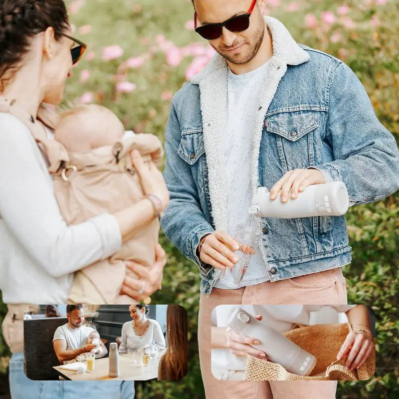 Chauffe-biberon transportable Babymoov avec batterie Moov & Feed Mineral Beige