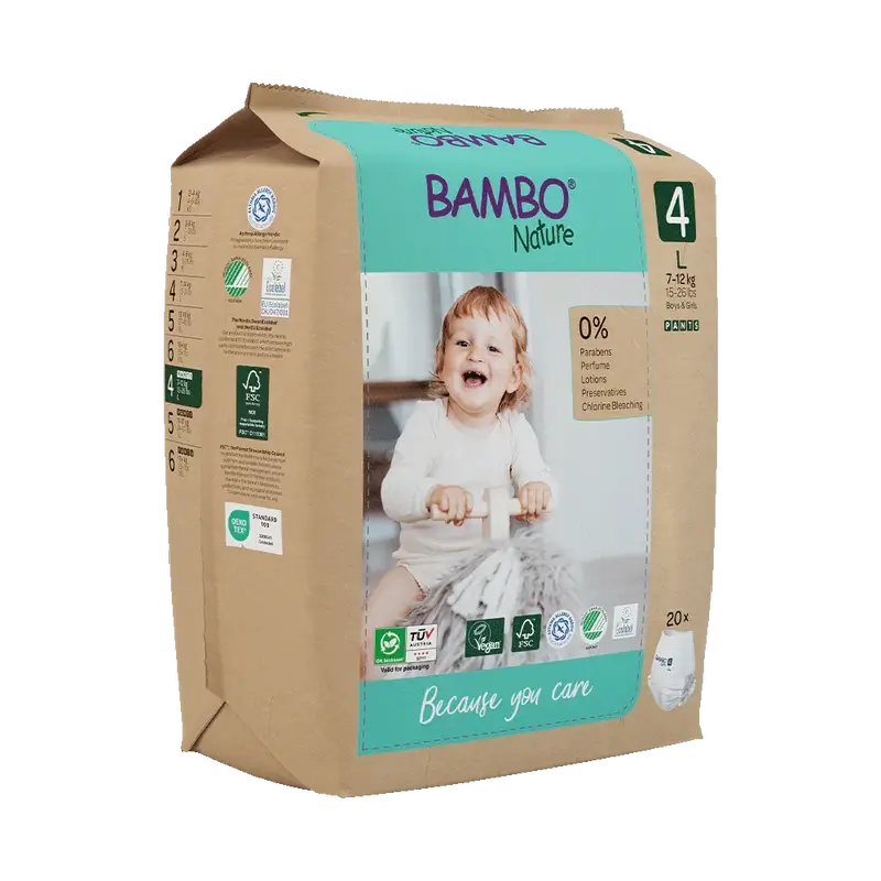 Couches Bambo Nature Pants Taille 4 (7-14Kg), 20 pièces