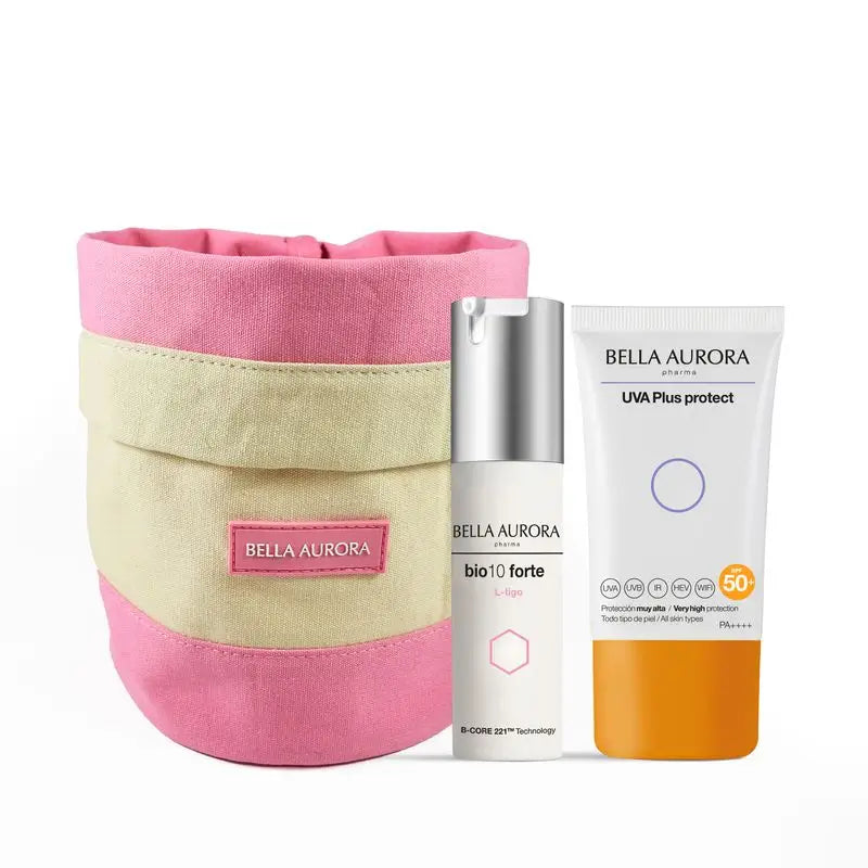 Bella Aurora Pack anti-imperfections Bio10 Forte L-Tigo + Photoprotecteur Uva Plus + Coffret cadeau, 30 + 50 ml