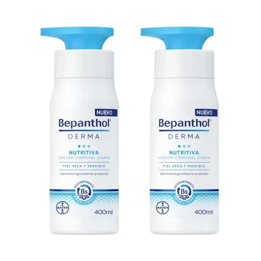 Bepanthol Derma Lotion quotidienne nourrissante pour le corps, 2X400 Ml