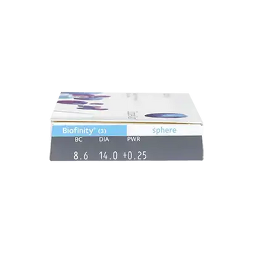 Lentilles mensuelles sphériques Biofinity, 3 unités