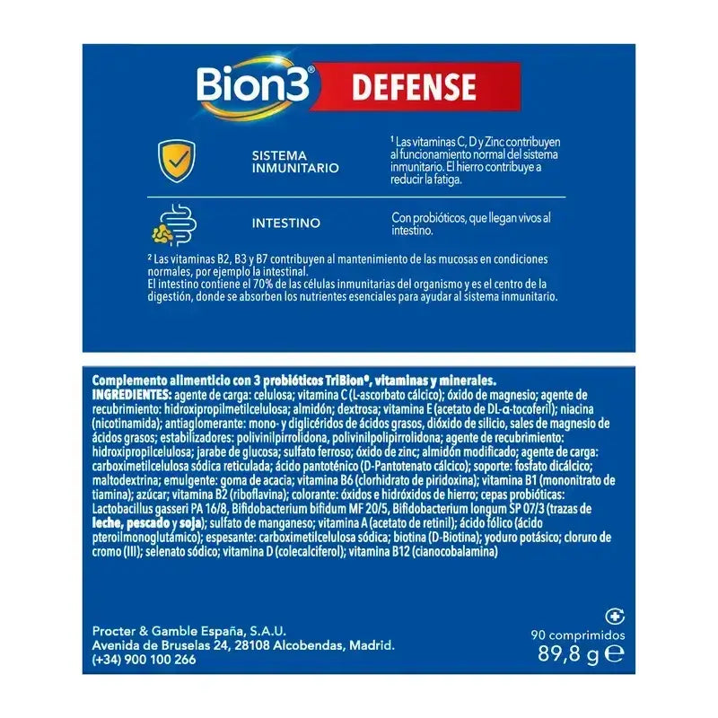 Bion3 Defense Multivitamin, 2X90 Comprimés