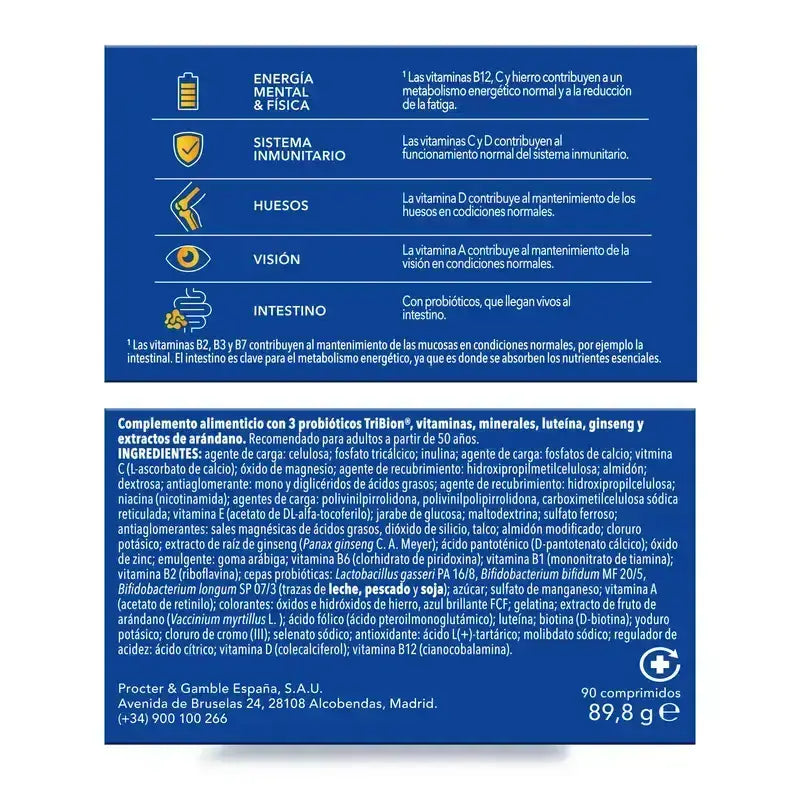 Bion3 Energy 50+ Multivitamin, 2X90 Comprimés