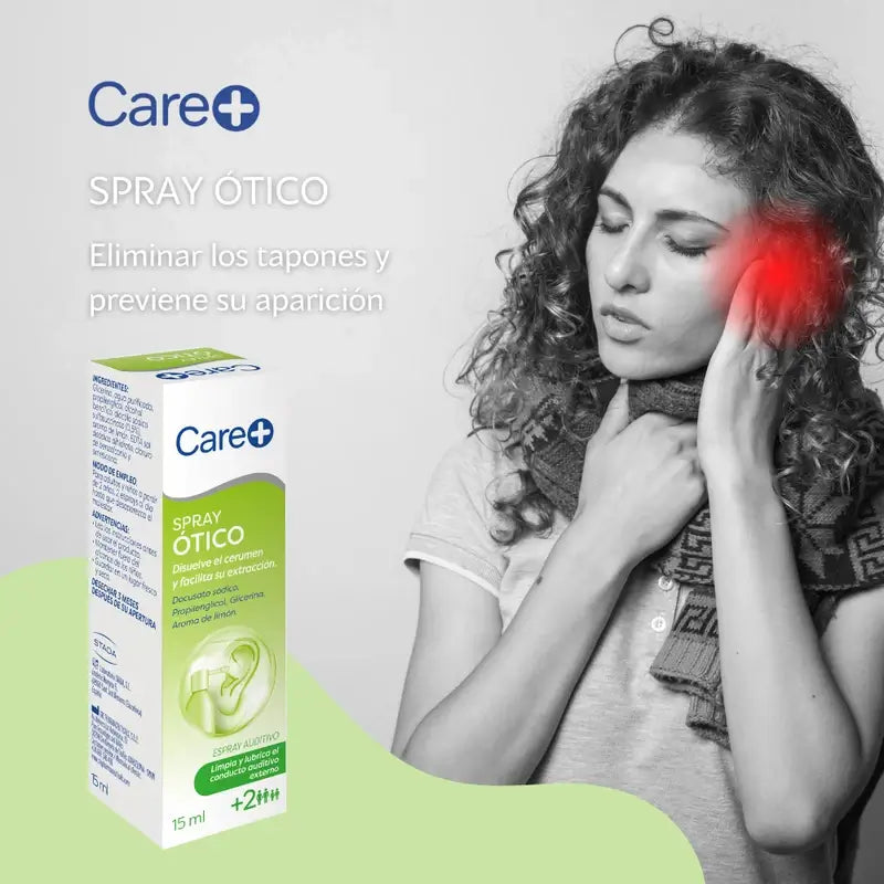 Care+ Spray nettoyant pour oreilles pour adultes et enfants +2 ans, 15 ml