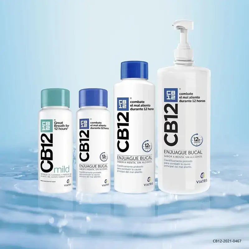 CB12 Bain de bouche à la menthe Bain de bouche contre l'halitose aromatisé à la menthe, 250 ml