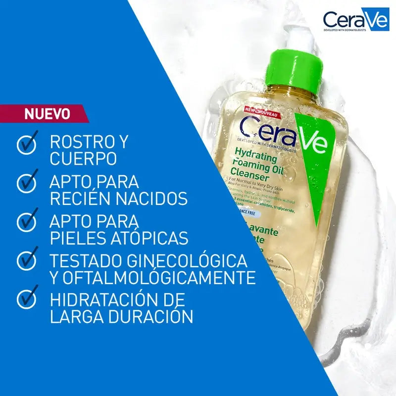 CeraVe Huile nettoyante moussante hydratante, 473 ml