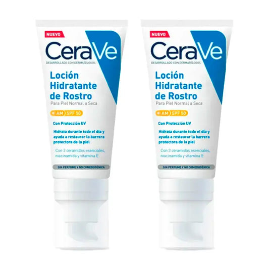 CeraVe Duplo Lotion hydratante pour le visage Spf 50, 2X52 Ml