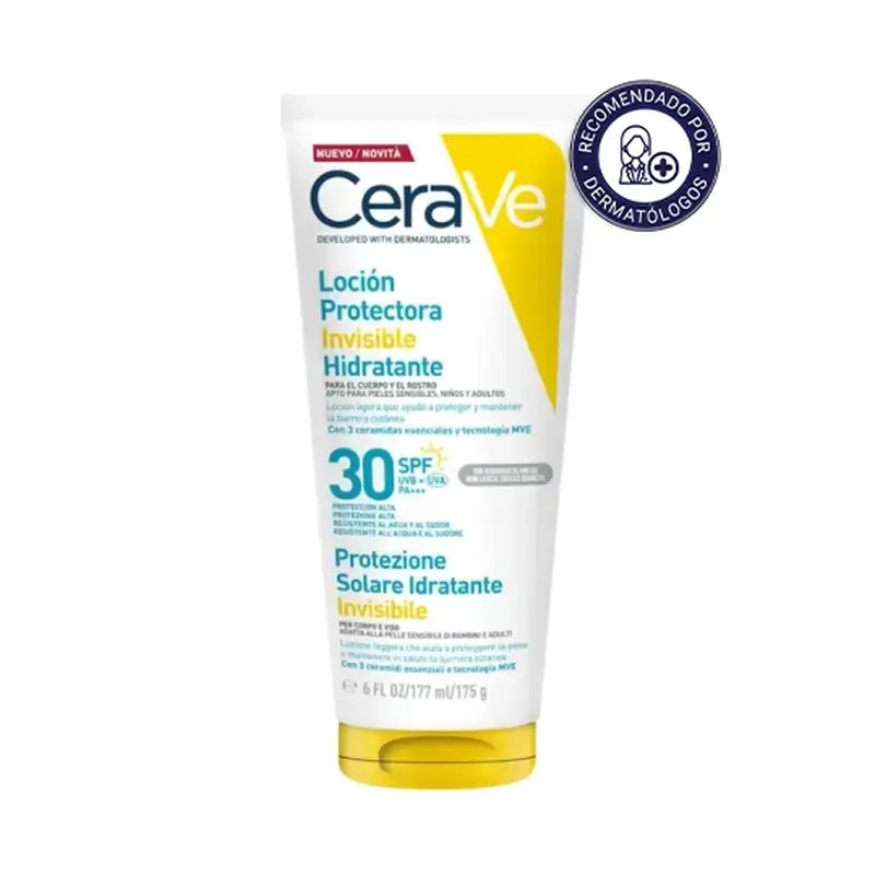 Cerave Invisible Protective Moisturising Lotion Spf 30 With 3 Ceramides, 177 ml