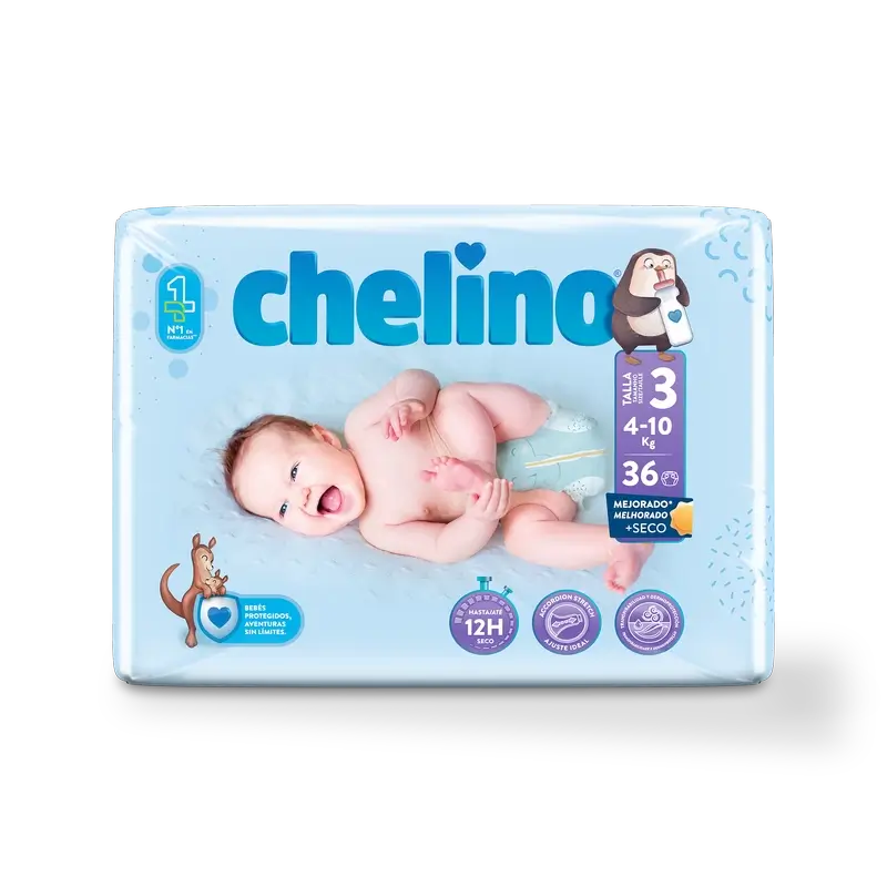 Couche Chelino Taille 3 (4-10 Kg) , 36 unités