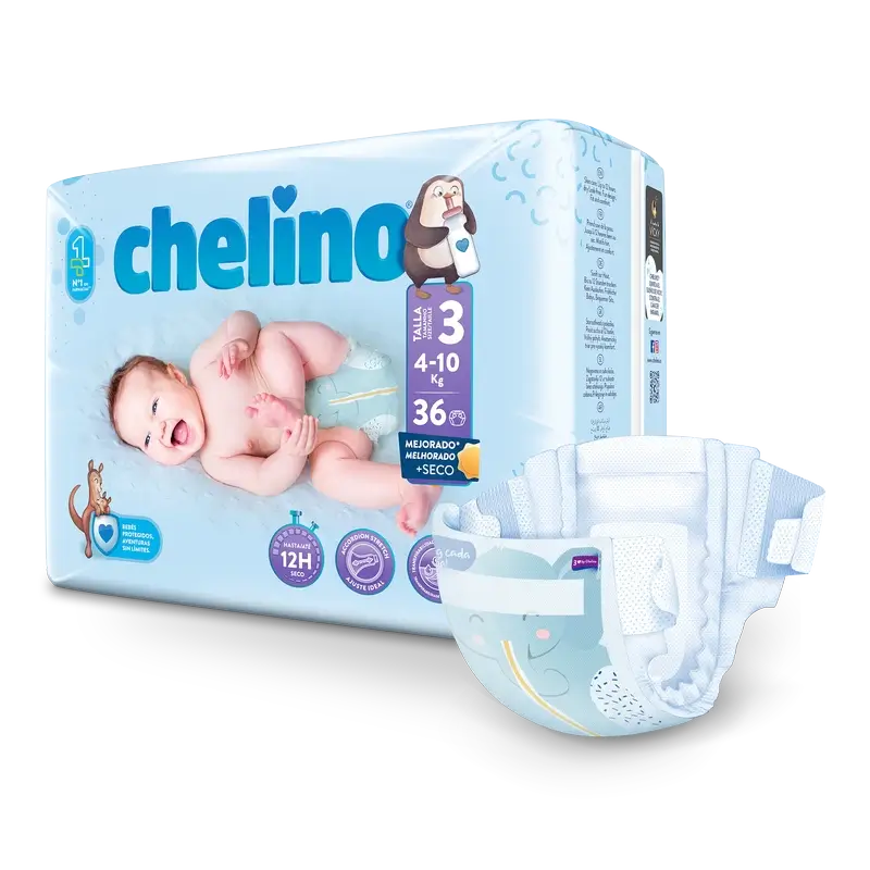 Couche Chelino Taille 3 (4-10 Kg) , 36 unités