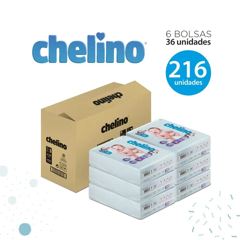 Couche Chelino Taille 3 (4-10 Kg) , 36 unités