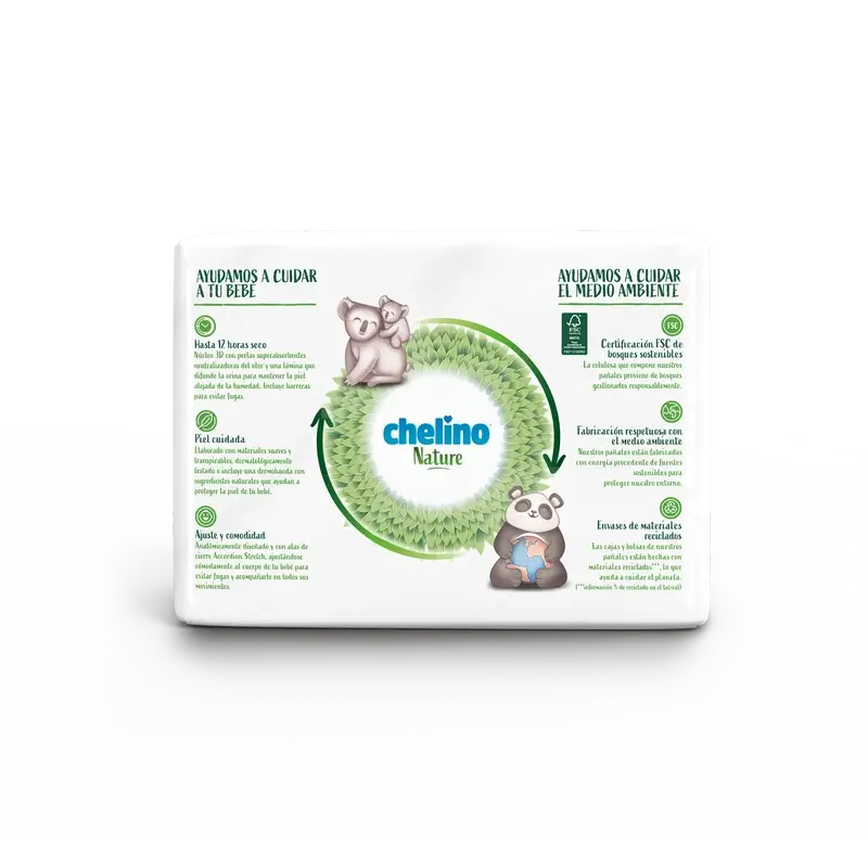Chelino Nature Nappy Size 2 (3-6 Kg) , 28 unités