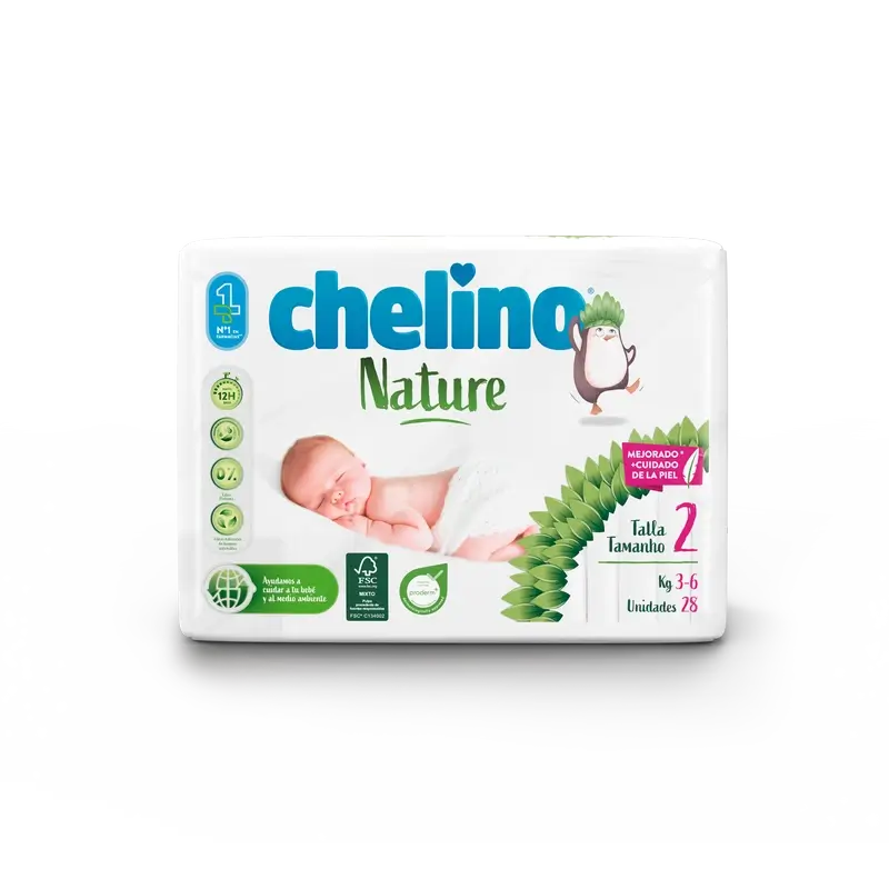Chelino Nature Nappy Size 2 (3-6 Kg) , 28 unités
