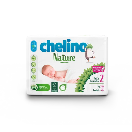 Chelino Nature Nappy Size 2 (3-6 Kg) , 28 unités
