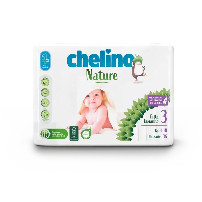 Chelino Nature Nappy Size 3 (4-10 Kg) , 36 unités