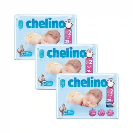 Couche Chelino Taille 2 (3-6 Kg), 3X28 unités