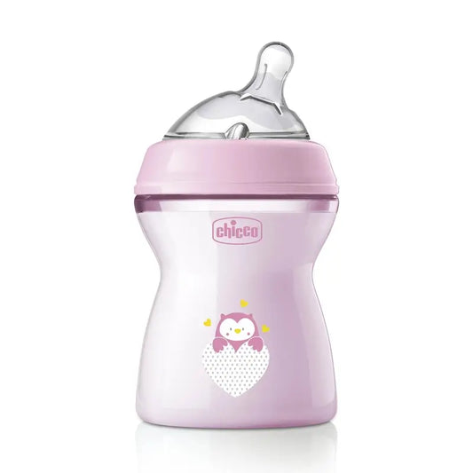 Biberon Chicco Naturalfeeling rose à débit moyen 250 ml 2 mois et plus