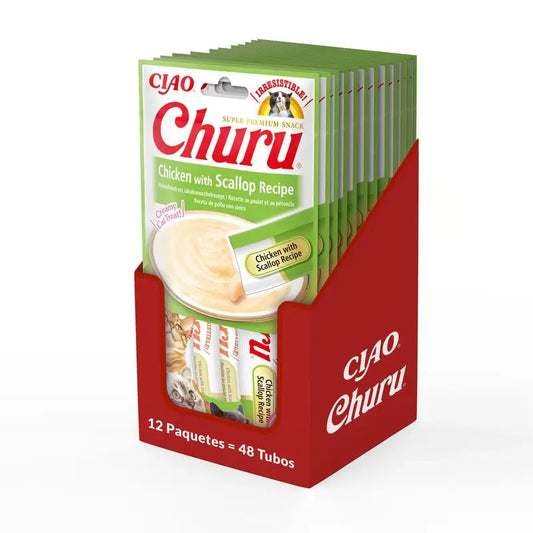 Churu Cat Poulet et coquilles Saint-Jacques Recette Display 12X56Gr