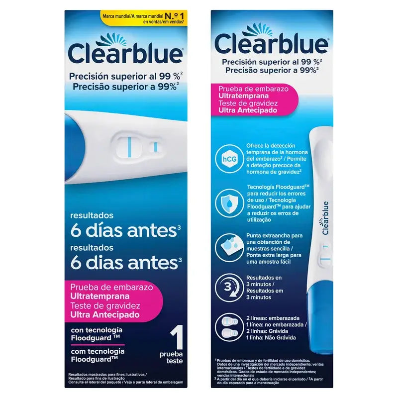 Clearblue Ultra Early Pregnancy Test 10mI, résultats 6 jours plus tôt, 1 test analogique