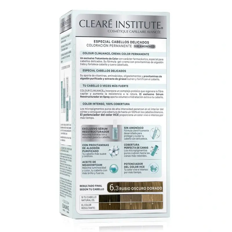 Clearé Institute Colour Clinuance Couleur permanente sans ammoniaque 6.3 Blond foncé doré