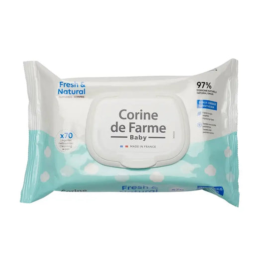 Corine De Farme Fresh & Natural Lingettes biodégradables, 70 pcs.