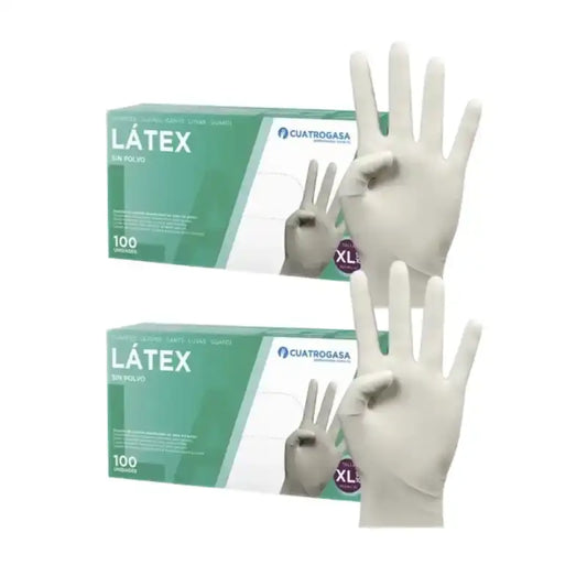 Cuatrogasa Gants sans poudre en latex blanc Taille Xl, 2X100 unités