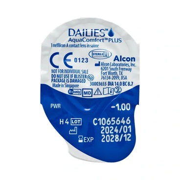 Lentilles sphériques quotidiennes Dailies AquaComfort Plus, 30 unités